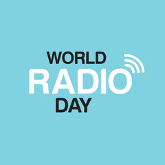 World Radio Day. 4 February. Tower signal icon. Poster, banner, Flyer, card,  design with background. Flat design vector illustration.