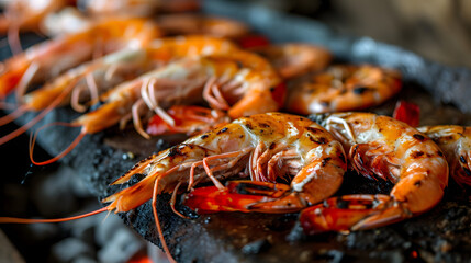 Grilled Shrimps professional photography 