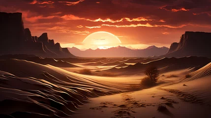 Photo sur Plexiglas Brun Desert background, desert landscape photography with golden sand dunes