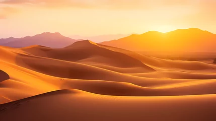 Tuinposter Desert background, desert landscape photography with golden sand dunes © ma