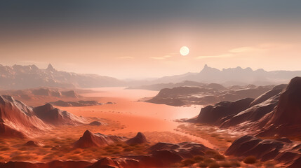 Obraz premium Desert background, desert landscape photography with golden sand dunes