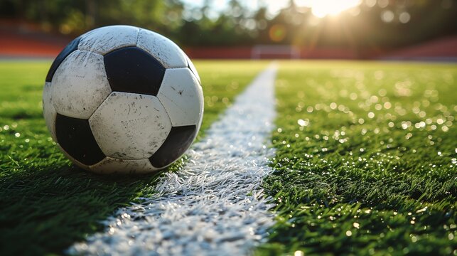 Soccer Ball on the Field: A Catchy Title for Your Adobe Stock Image Generative AI