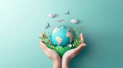 World environment day, Earth day. The global impact of individual actions to protect our planet. Environmental consciousness and inspire to contribute towards a sustainable and eco friendly future