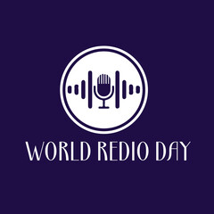 World Radio Day. 4 February. Tower signal icon. Poster, banner, Flyer, card,  design with background. Flat design vector illustration.