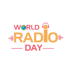 World Radio Day. 4 February. Tower signal icon. Poster, banner, Flyer, card,  design with background. Flat design vector illustration.