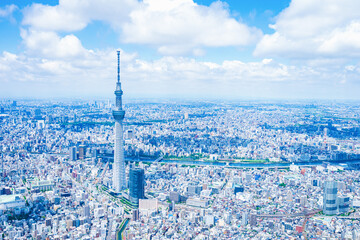 東京スカイツリー・空撮写真