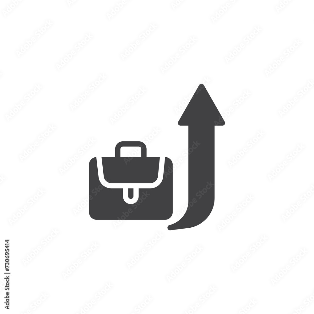 Poster briefcase and arrow up vector icon