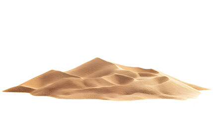 Fototapeta na wymiar Desert sand pile, dune isolated on white background
