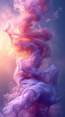 Ethereal Pink and Blue Smoke in Vertical Artistic Flow. Background for Instagram Story, Banner