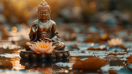 Buddha's Blessing: A Serene Moment in Time Generative AI