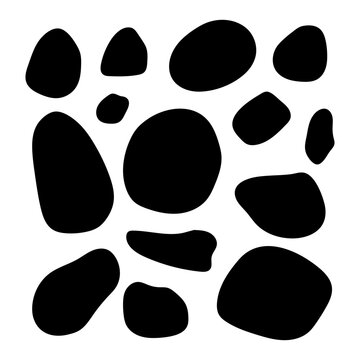 recommend clip art: Beach pebble stone set. Hand drawn smooth stone of different shape. Organic rick from river landscape, speck shape. Vector illustration isolated on white background