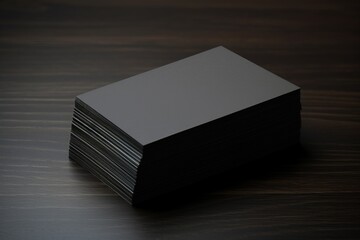 black blank business cards mockup black