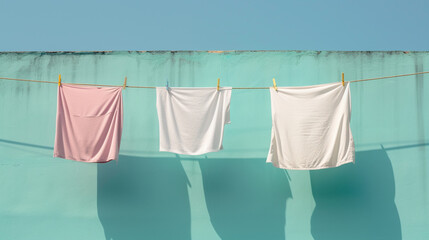 laundry hanging close up