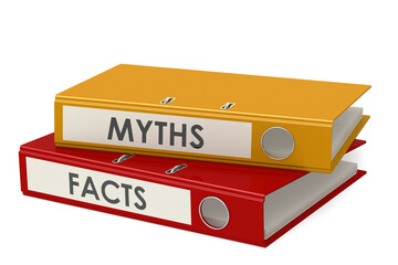 Facts and myths folders isolated