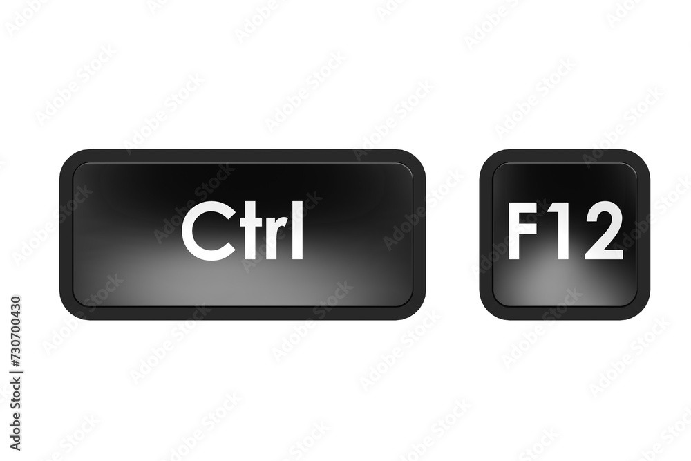 Aufkleber keyboard shortcut with control and f12 button
