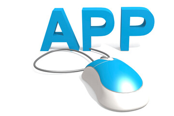 Mouse with app word isolated