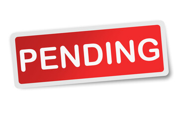 Pending square sticker isolated on white