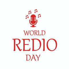 World Radio Day. 4 February. Tower signal icon. Poster, banner, Flyer, card,  design with background. Flat design vector illustration.