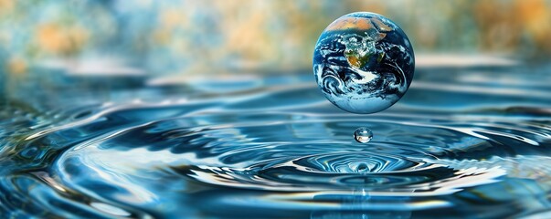 water drops on blue background