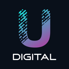 Technology letter logo design template illustration. This is good for technology, science, computer etc. this is u letter  © Deni