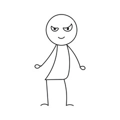 Funny Stick figure hand drawn style for print or use as poster, card, flyer, tattoo or T Shirt design