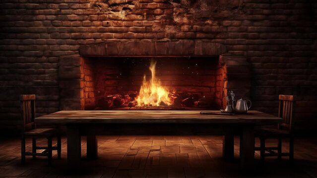 empty table with a copy space for food. seamless looping overlay 4k virtual video animation background 