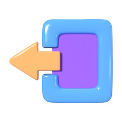 Logout 3D Illustration Icon