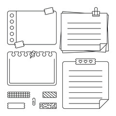 set of note paper vector	
