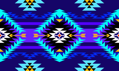 Native American tribal art patterns Traditional geometric seamless pattern American Mexican style designs for backgrounds, wallpapers, illustrations, fabrics, clothing, carpets, textiles.