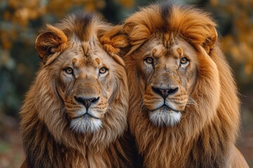 Fototapeta premium Lion Love: A Celebration of the Monthly Full Moon Generative AI