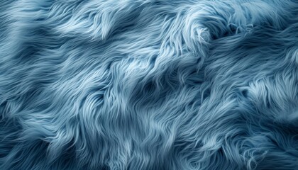 Azure Waves: Textured Blue Faux Fur Close-up