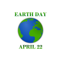 Earth day icon isolated on transparent background