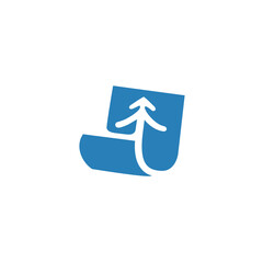 Paper tree modern logo vector