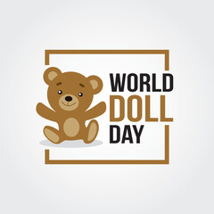World Doll Day  Vector Illustration. Suitable for greeting Card, poster and banner. Encourages gifting dolls, especially to children who might not have one. flat style design vector illustration.