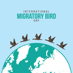 International Migratory Bird Vector Illustration. Suitable for Greeting Card, Poster and Banner. flat style design.