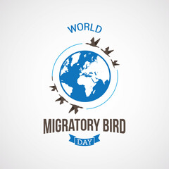 International Migratory Bird Vector Illustration. Suitable for Greeting Card, Poster and Banner. flat style design.
