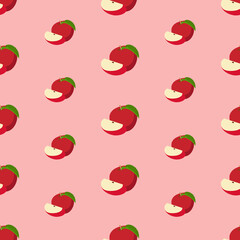vector flat design fruit and floral pattern illustration