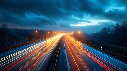 Neon Highway: A Glowing Trip Through the Clouds Generative AI