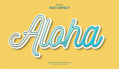 decorative aloha beach editable text effect vector design © OreNyee