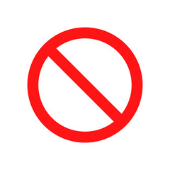 Obraz na płótnie Canvas Prohibition sign icon in flat style. Forbidden symbol vector