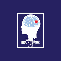World Brain Tumor Day Vector Illustration. Suitable for greeting card, poster and banner. It serves as a day to raise awareness about brain tumors, support patients and their families. 