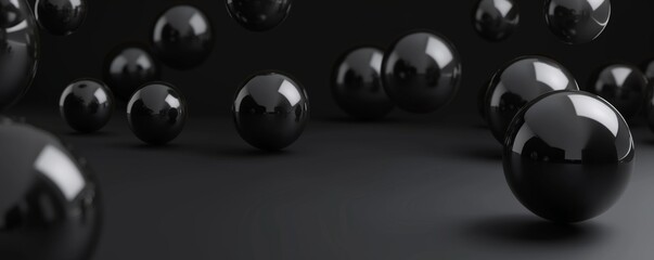 Floating spheres 3d background with empty space for product show