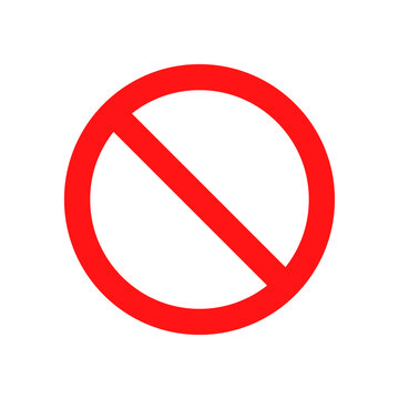 Prohibition sign icon in flat style. Forbidden symbol vector