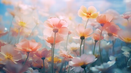 blurred of flowers, generative ai