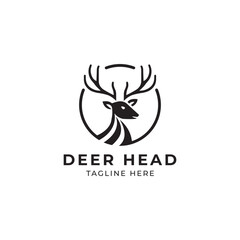 Deer Head Logo Design. Deer Logo Vector Illustration