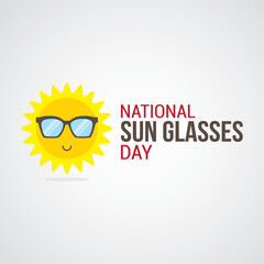 National Sun Glasses Day Vector Illustration. Suitable for Greeting Card, Poster and Banner.  Lifestyle themes design concept with flat style vector illustration. 