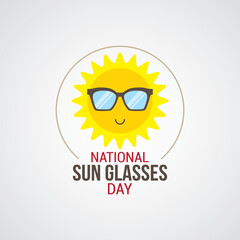 National Sun Glasses Day Vector Illustration. Suitable for Greeting Card, Poster and Banner.  Lifestyle themes design concept with flat style vector illustration. 