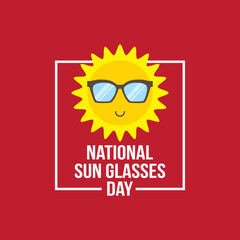 National Sun Glasses Day Vector Illustration. Suitable for Greeting Card, Poster and Banner.  Lifestyle themes design concept with flat style vector illustration. 