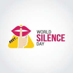 World Silence Day Vector Illustration. Suitable for greeting card, poster and banner. Social issue themes design concept with flat style vector illustration. Suitable for asset design.