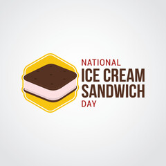 National Ice Cream Sandwich Day Vector Illustration.. Suitable for greeting card, poster and banner. Food themes design concept with flat style vector illustration. 